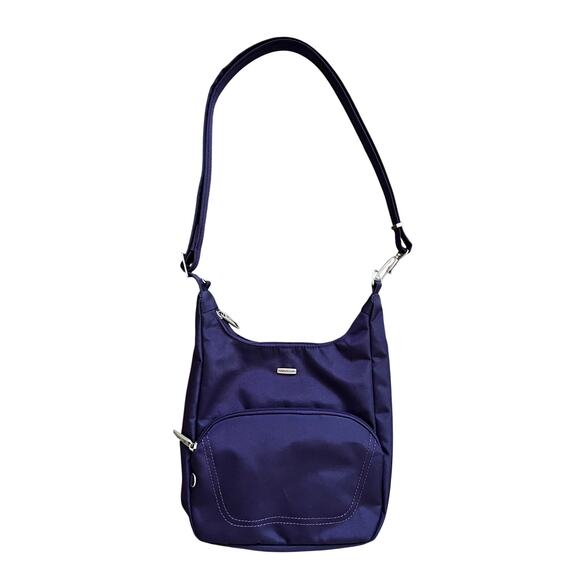 $120 Travelon Anti-Theft RFID Crossbody Purple Classic Essential Messenger Bag - Picture 4 of 6